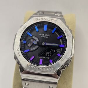 Casio G-Shock Silver with Blue/Purple Highlights, Casioak.